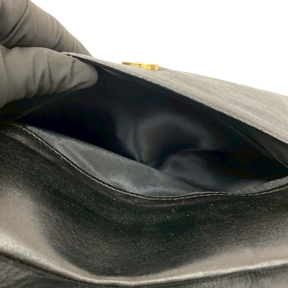 CHANEL Black Lambskin Leather Logo Shoulder Bag - Picture 10 of 10